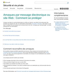 Arnaques par message électronique et site Web : Comment vous aider à vous protéger