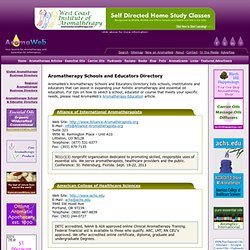 Aromatherapy Schools and Educators Directory