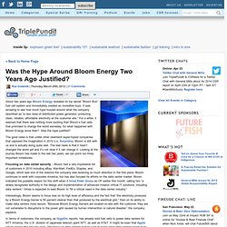 Was the Hype Around Bloom Energy Two Years Ago Justified?