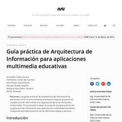 Guía práctica de Arquitectura de Información para aplicaciones multimedia educativas