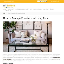 How to Arrange Furniture in Living Room - AP Interio