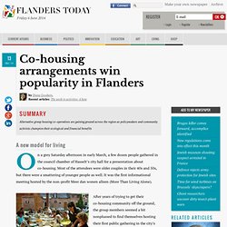 Co-housing arrangements win popularity in Flanders