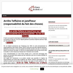 Arrêts Teffaine et Jand’heur (responsabilité du fait des choses) – Cours