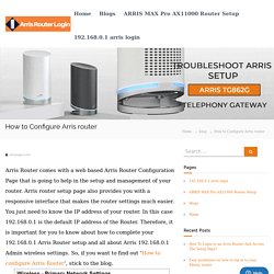 How to configure arris router