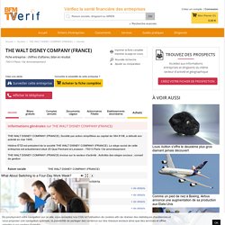 Société THE WALT DISNEY COMPANY (FRANCE) à Paris 13e Arrondissement (Chiffre d'affaires, bilans, résultat) avec Verif.com - Siren 401253463