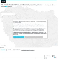 Data Portraits Paris/Grand Paris – arrondissements, communes, territoires - Données