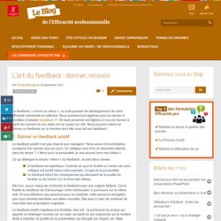 L'art du feedback : donner, recevoir