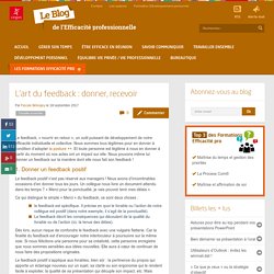 L'art du feedback : donner, recevoir