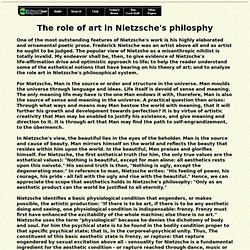 Art in Nietzsche's philosophy