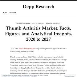 Thumb Arthritis Market: Facts, Figures and Analytical Insights, 2020 to 2027