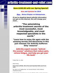 Arthritis - Arthritis Pain Relief - Arthritis Treatment