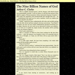Arthur C. Clarke - The Nine Billion Names of God