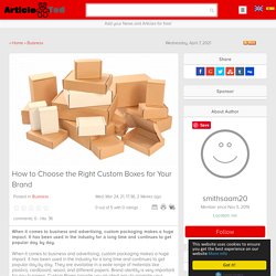 How to Choose the Right Custom Boxes for Your Brand Article - ArticleTed - News and Articles