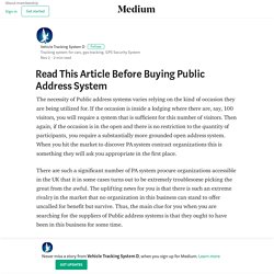 Read This Article Before Buying Public Address System