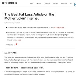 The Best Fat Loss Article on the Motherfuckin’ Internet