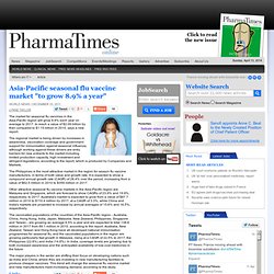 Asia-Pacific seasonal flu vaccine market "to grow 8.9% a year"