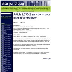Article L335-2 sanctions pour plagiat/contrefaçon