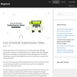 List of Article Submission Sites - BlogHunk