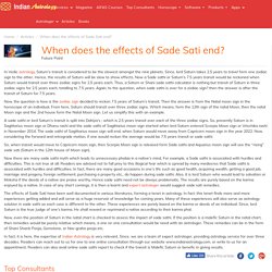 When does the effects of Sade Sati end?