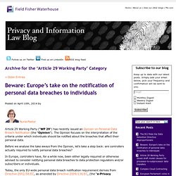 Article 29 Working Party « Privacy and information law blog
