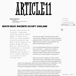 Boots Riley raconte Occupy Oakland - Charles Reeve