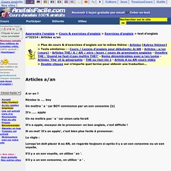 Articles a/an-anglais