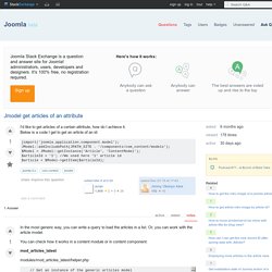 joomla 3.x - Jmodel get articles of an attribute - Joomla Stack Exchange