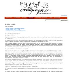 Articles – Outils « La Société des Calligraphes de Montréal