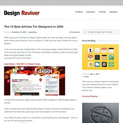 The 15 Best Articles For Designers in 2009