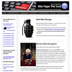 Bad Web Design - Articles & Features To Teach You Better