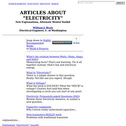 Articles on "Electricity" . . . . WJ Beaty