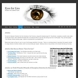 Articles on Eyes for Lies