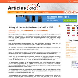 History of the Apple MacBook Pro 2006 – 2012