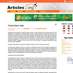 Truck Driver Jobs