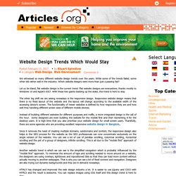 Website Design Trends Which Would Stay