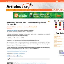 Reasoning for bank po – Online reasoning classes for bank PO