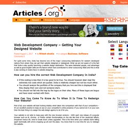 Web Development Company - Getting Your Designed Website