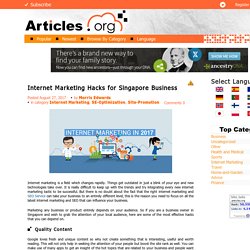 Internet Marketing Hacks for Singapore Business