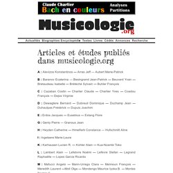 Articles et études publiés dans musicologie.org