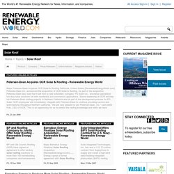 Solar Roof Articles - Renewable Energy World