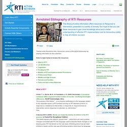 RTI Articles and Resources