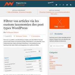Filtrer vos articles à l'aide des custom taxonomies WordPress