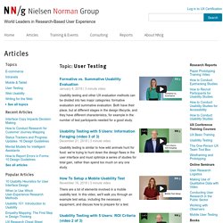 User Testing Articles, Reports, Training Courses, and Online Seminars by NN/g