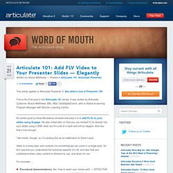 101: Add FLV Video to Your Presenter Slides — Elegantly - Word of Mouth Blog