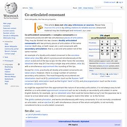 Co-articulated consonant