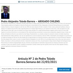 Artículo Nº 2 de Pedro Toledo Barrera.Semana del 22/03/2021