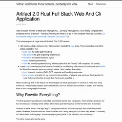 Artifact 2.0 Rust Full Stack Web And Cli Application