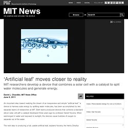 ‘Artificial leaf’ moves closer to reality