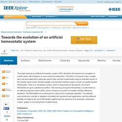 Towards the evolution of an artificial homeostatic system