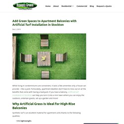 Artificial Turf Installation in Stockton for Apartment Balconies